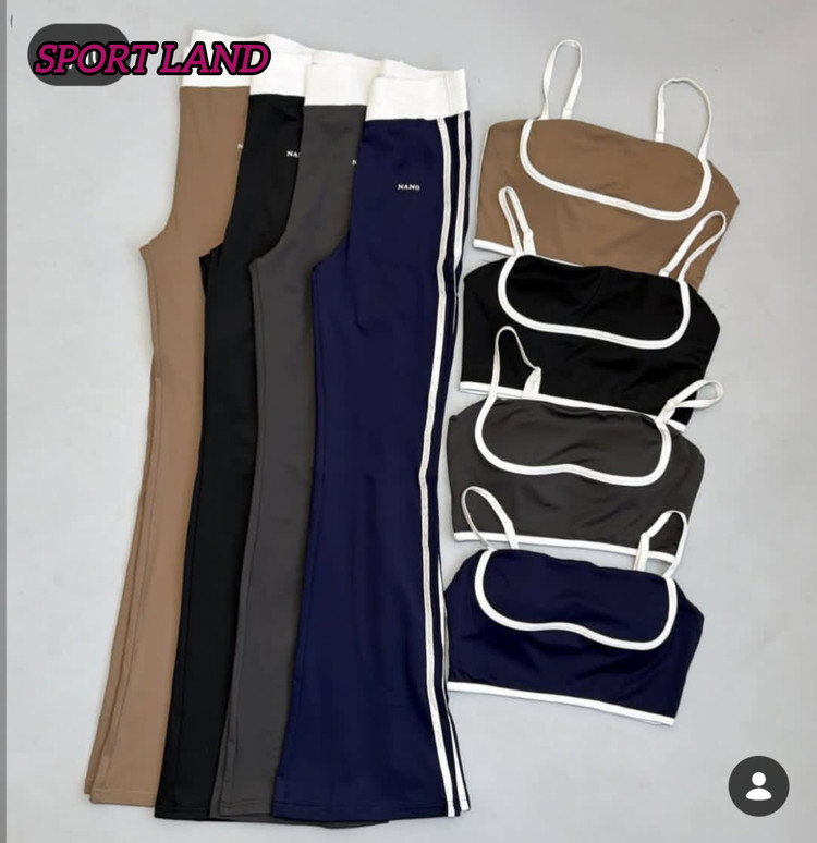ست نیم تنه کراپ و لگ دمپا بوتکات زنانه برند nano