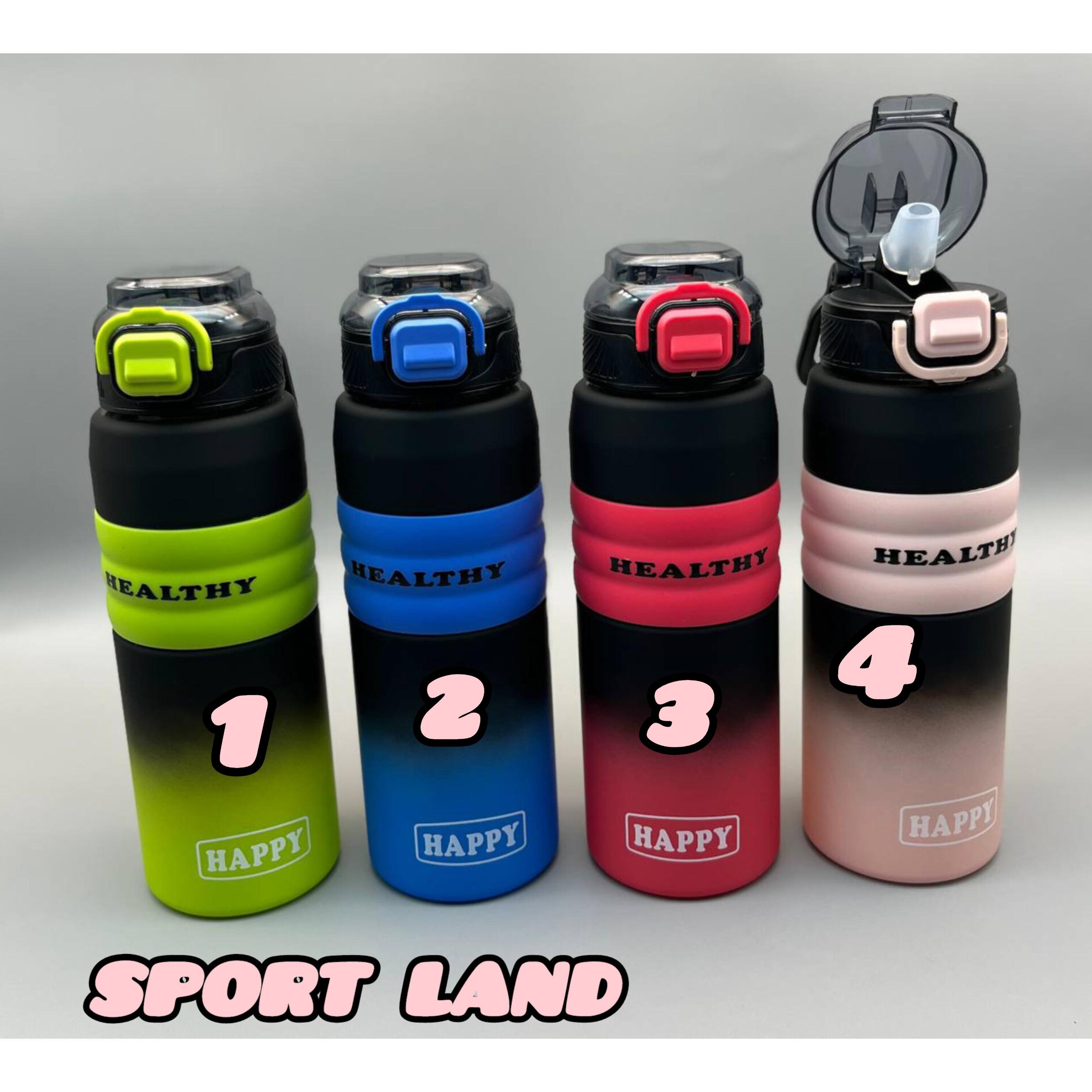 بطری نی دار hapy آنتی باکتریال نشکن 980ml